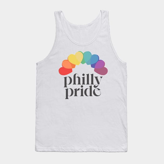 Philly Pride / Philadelphia Rainbow Typography Design Tank Top by DankFutura